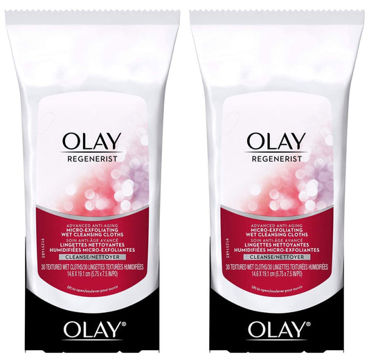 OLAY Regenerist Advanced Anti-Aging Micro-Exfoliating Cleansing Cloths 30 Each (Pack of 2) Beauty & Personal Care Olay