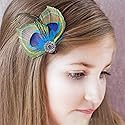 Acenail Boho Peacock Crystal Hair Accessory - Feather Hair Clips and Barrettes for Women and Girls Beauty & Personal Care Dreamin
