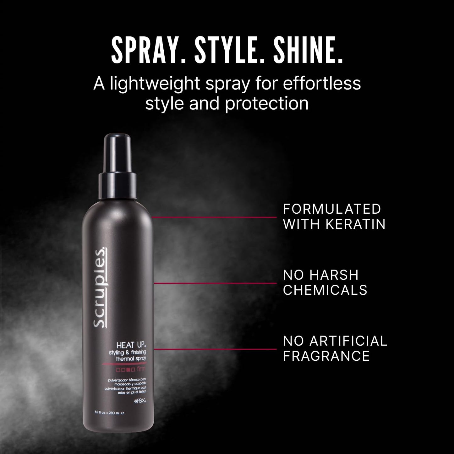 Scruples Heat Up Styling Spray - Hair Heat Protectant with Control, Hold and Texture - Lightweight, Water Soluble Formula (8.5 oz) Beauty & Personal Care Scruples