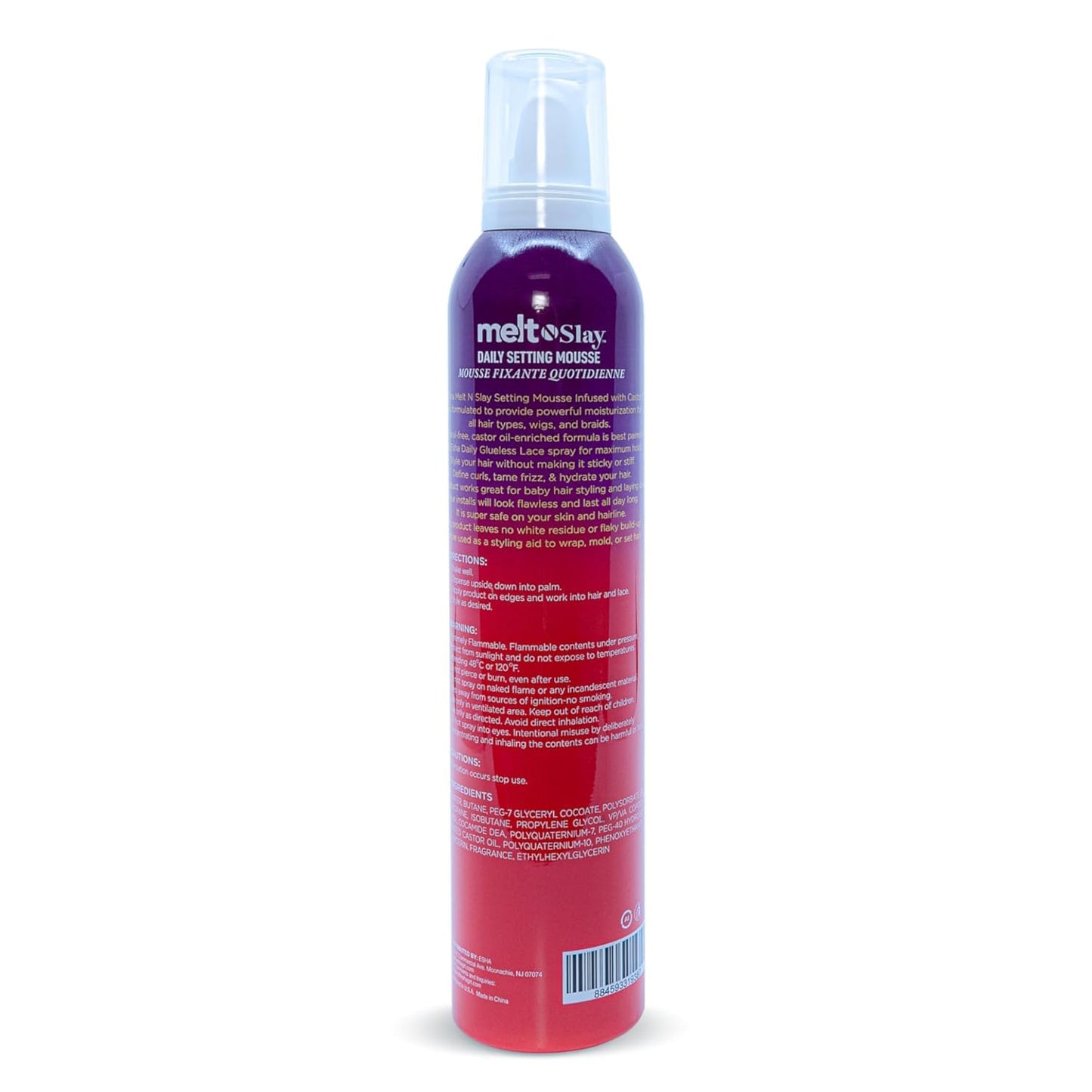 Esha Melt N Slay Daily Setting Hair Mousse - Tame Frizz Flyaways - Style - Long Lasting Hold - Moisturize (12 Fl oz) Beauty & Personal Care Esha