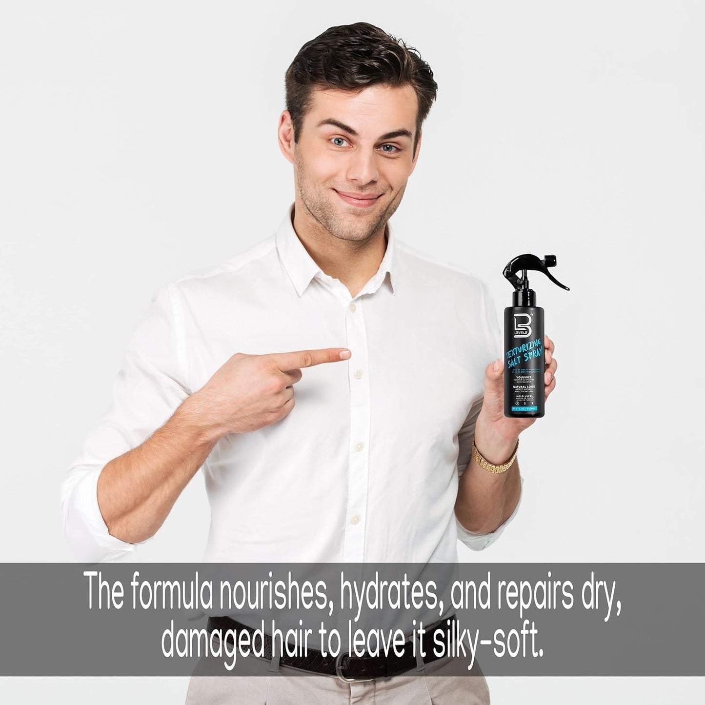 L3 Level 3 Sea Salt Texturizing Spray - Creates Beachy Waves and Texture - Light Hold - Casual Hair Finish (8.45 Fl Oz) Beauty & Personal Care L3