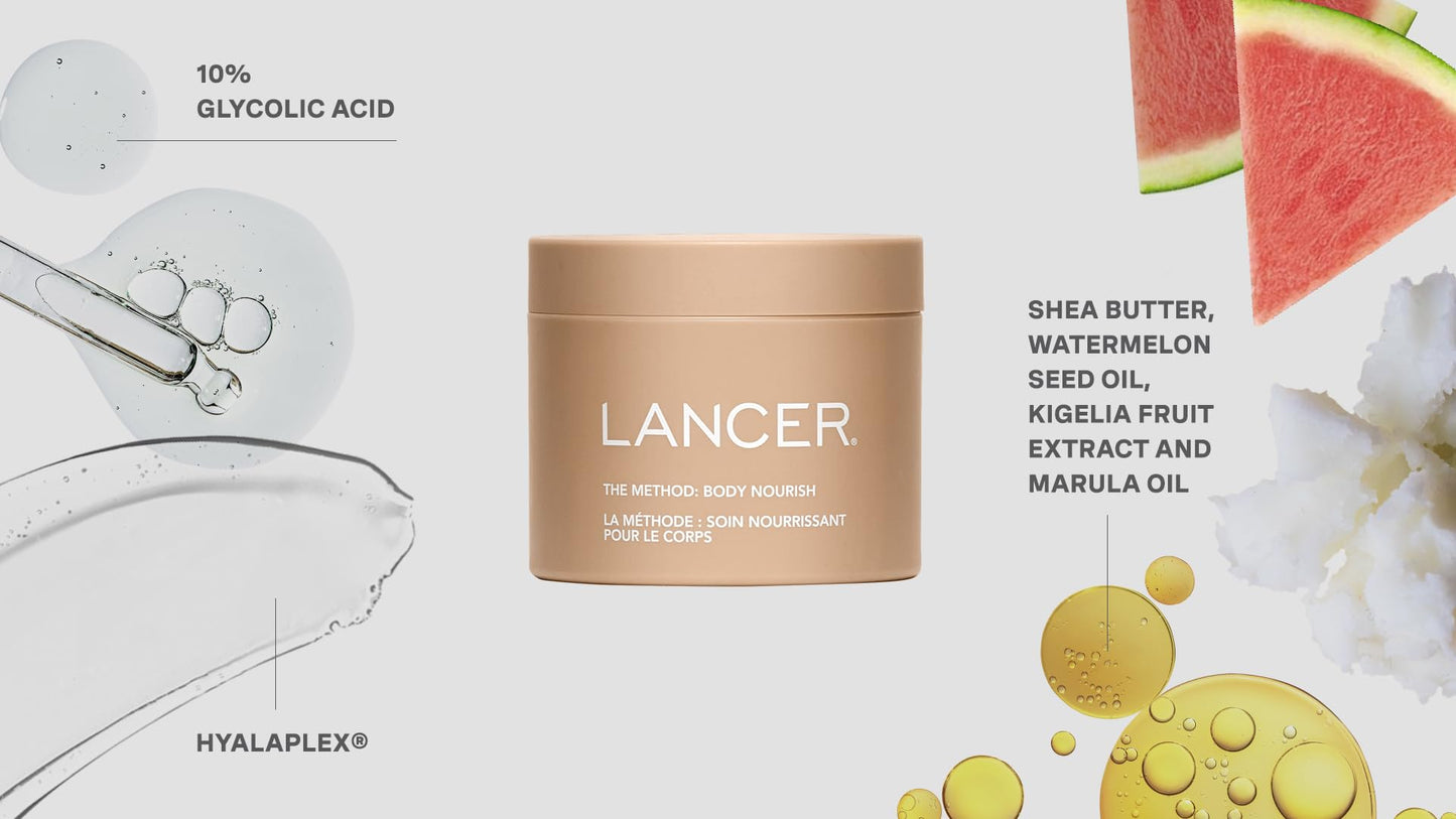 Lancer New Skincare The Method: Body Nourish Cream with 10% Glycolic Acid, Anti-Aging Body Lotion for Dry Skin, 8.1 Fluid Ounces 8.1 Fl Oz (Pack of 1) Beauty & Personal Care Lancer