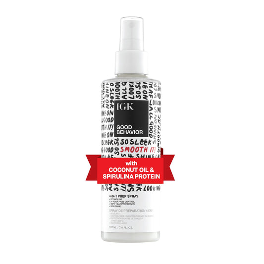 IGK Good Behavior 4-in-1 Prep Spray, Heat Protectant, Leave-In Detangler