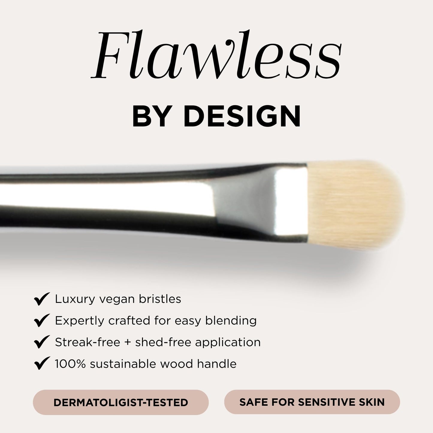 HALEYS Beauty Lid Brush, Medium, Flat & Tapered Eyeshadow Make Up Brush for Cream & Powder, Blending Tool for Eye Makeup, Makeup Brushes Essential Beauty & Personal Care HALEYS