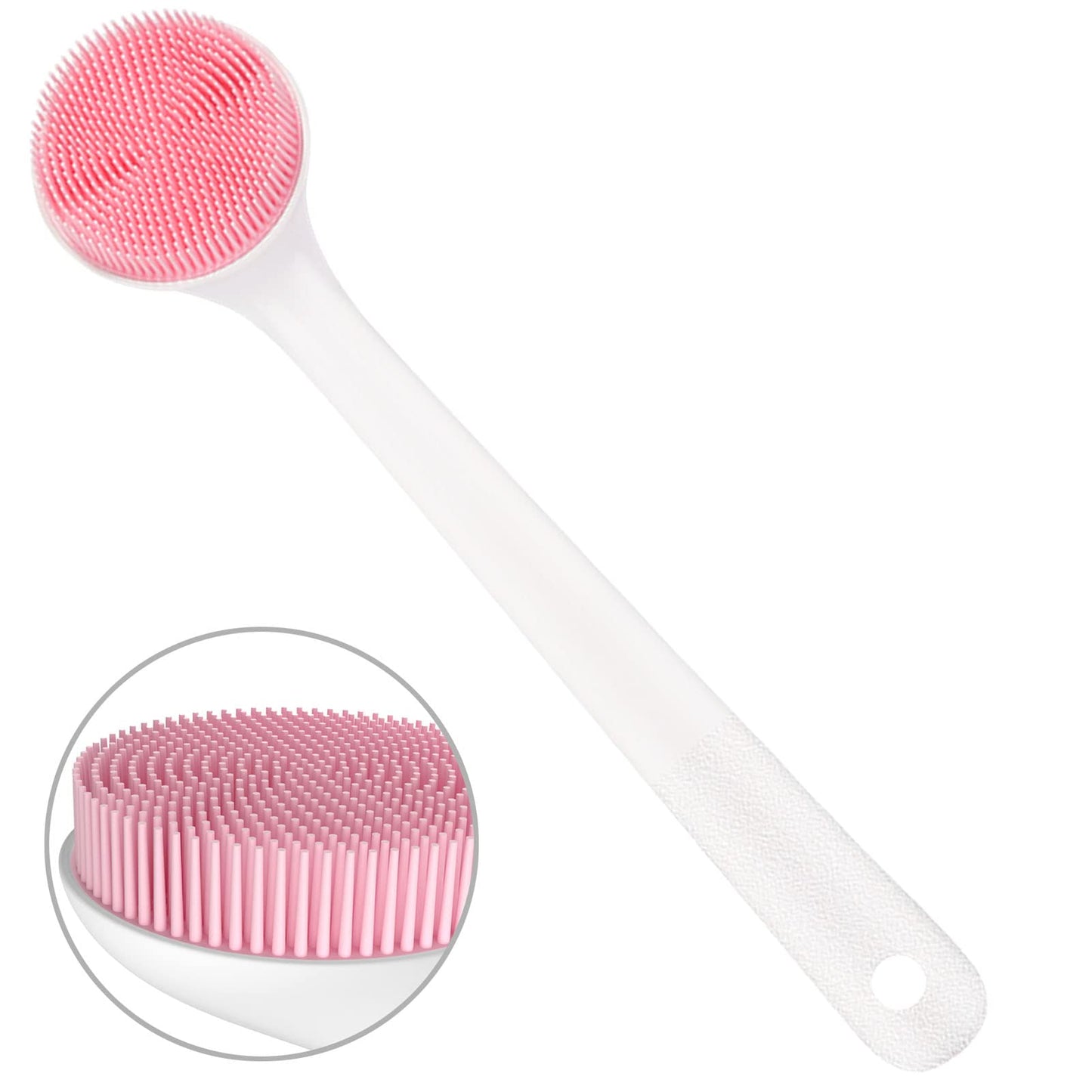 Silicone Back Scrubber for Shower, Back Washer Brush Long Handle with Soft Bristles, Bath Body Shower Exfoliator Brush for Men and Women, BPA Free Beauty & Personal Care V-TOP