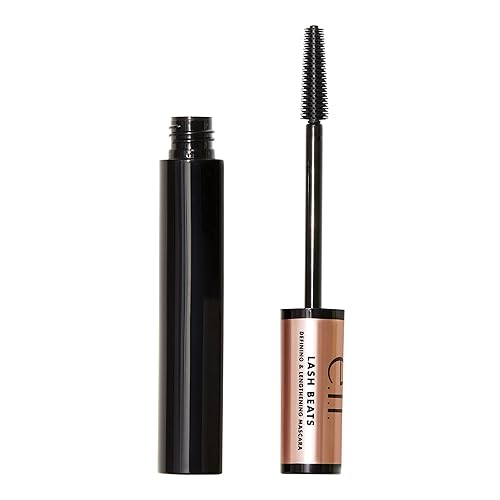 e.l.f. Lash Beats Mascara, Defining & Lengthening Formula for Mega Long Lashes, Creates Natural-Looking Long & Defined Lashes, Pitch Black Beauty & Personal Care e.l.f.