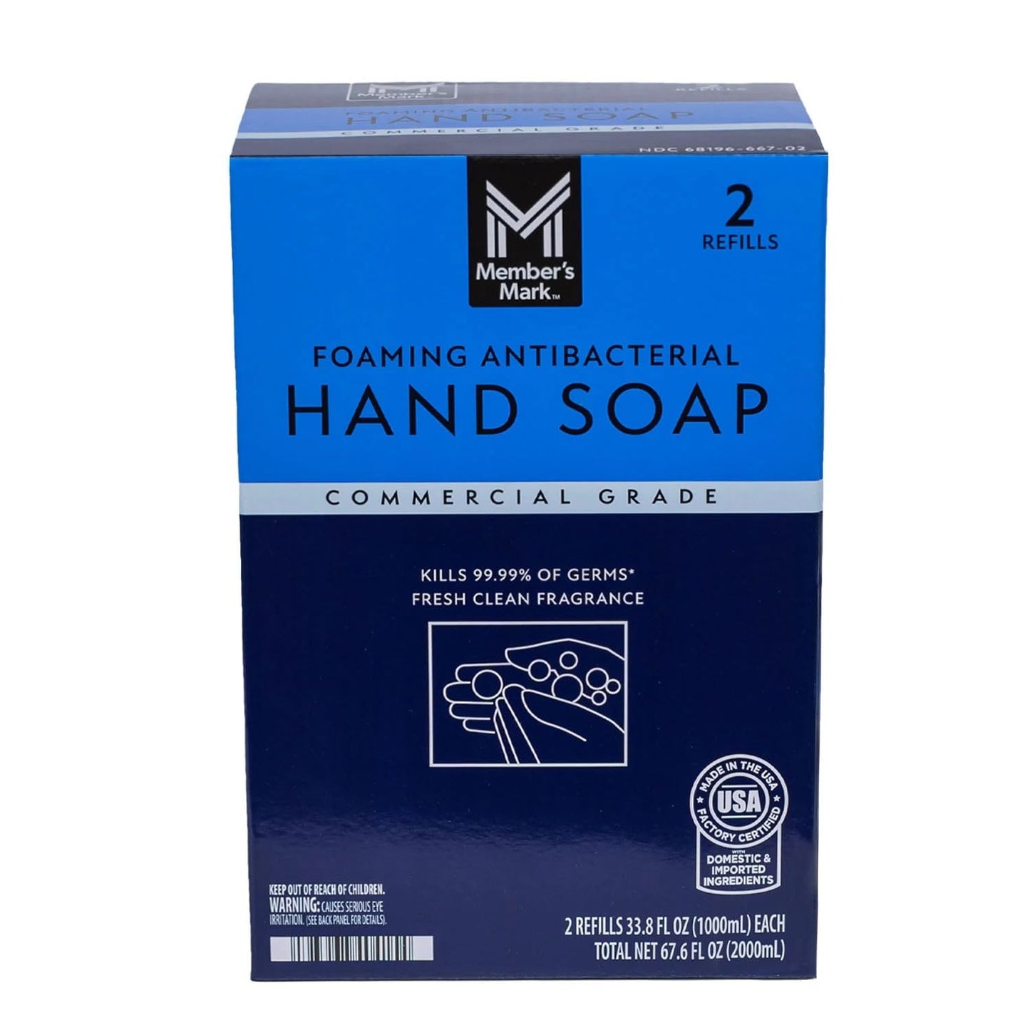 Proforce/Members Mark Commercial Foaming Antibacterial Hand Soap 2 pack Refills ILGgPe, 4Packs (67.6 FL oz) Beauty & Personal Care MEMBER´S MARK