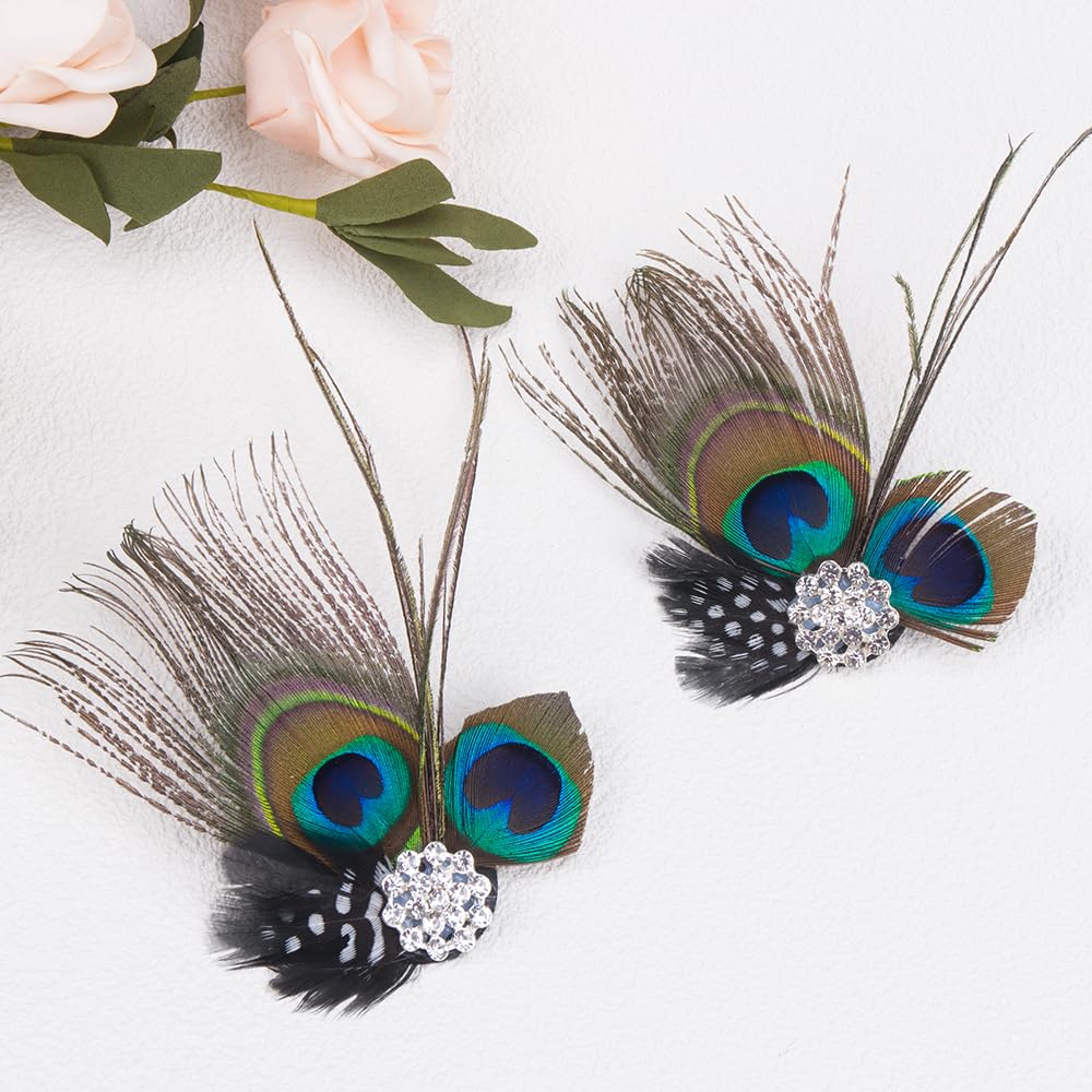 Comidox Hair Clip, Cute Peacock Feather with Rhinestones, Charming Peacock Headpiece Feather Hair Accessories for Women, Weddings, Parties, Halloween Beauty & Personal Care Comidox