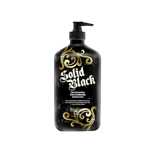 Millennium Tanning Solid Black Tan Extender Moisturizer Body Lotion Tattoo Enhancer with Argan Oils and Aloe Vera 18.25 Fl. Oz. Beauty & Personal Care Millennium Tanning