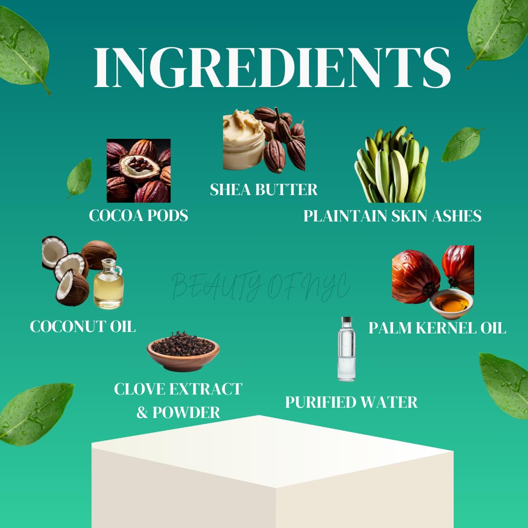Aleheri's African Black Soap with Renewing Cloves -16 oz All Natural Organic Face & Body Wash for Dullness, Dark Spots & Rough Texture Beauty & Personal Care ALEHERI'S THE NATURE SECRET.