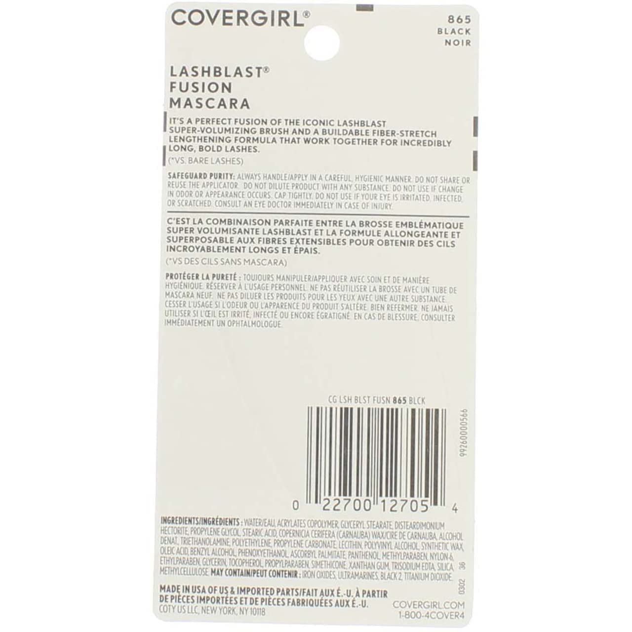 CoverGirl LashBlastFusion Mascara, Black [865], 0.44 oz (Pack of 3) Beauty & Personal Care COVERGIRL