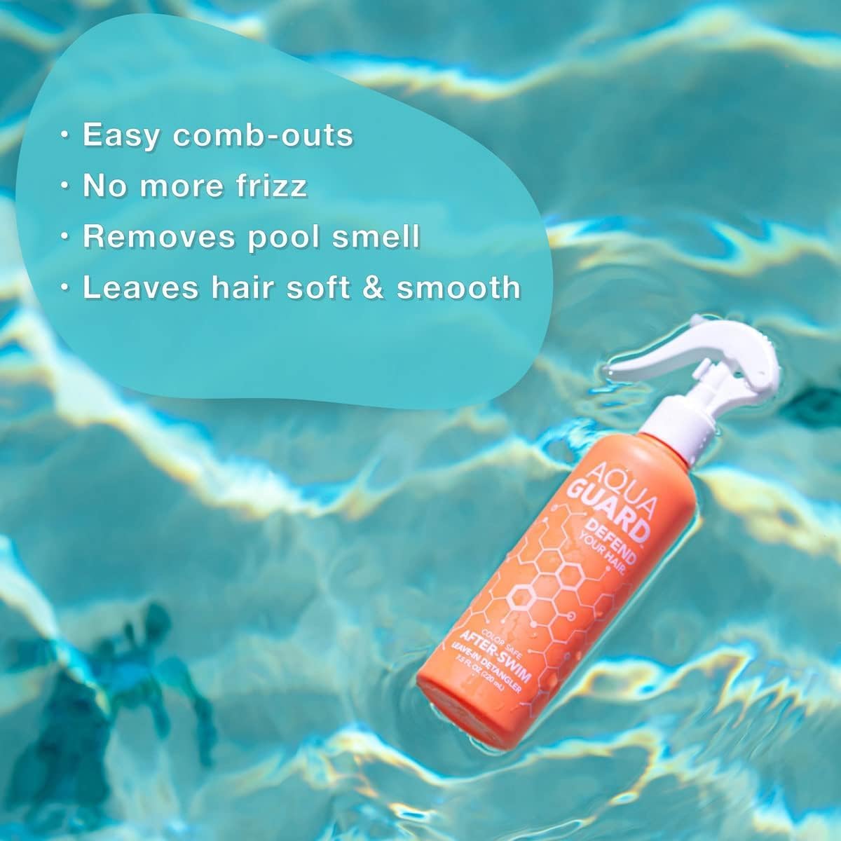 AQUA GUARD After-Swim UV Leave-In Detangler | Fresh, Easy Hair After Every Swim | Now With UV Protection To Prevent Sun Damage Beauty & Personal Care AQUA GUARD