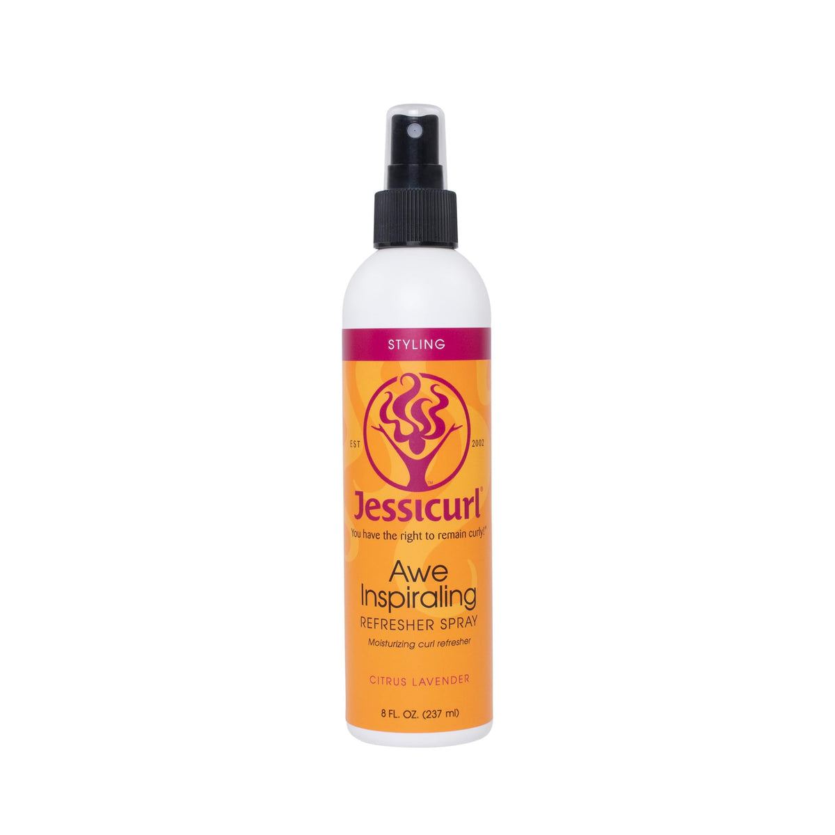 Jessicurl, Awe Inspiraling Spray, Citrus Lavender, 8 Fl oz. Moisturizing Midday Curl Refresher Spray for Curly Hair, Curl Defining