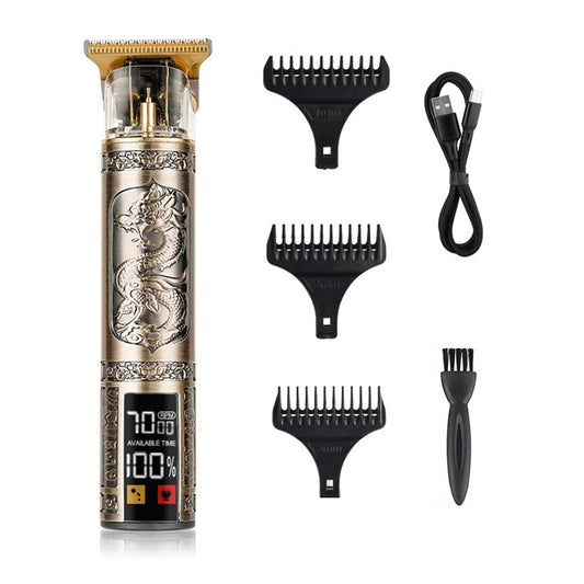 Razors T9 Cordless Hair Finishing Beard Clipper for Men Electric Shaver Razors USB Men's Barber Machine Massage Gun(ABS LCD Dragon) Beauty and Personal Care EWKYLSEM