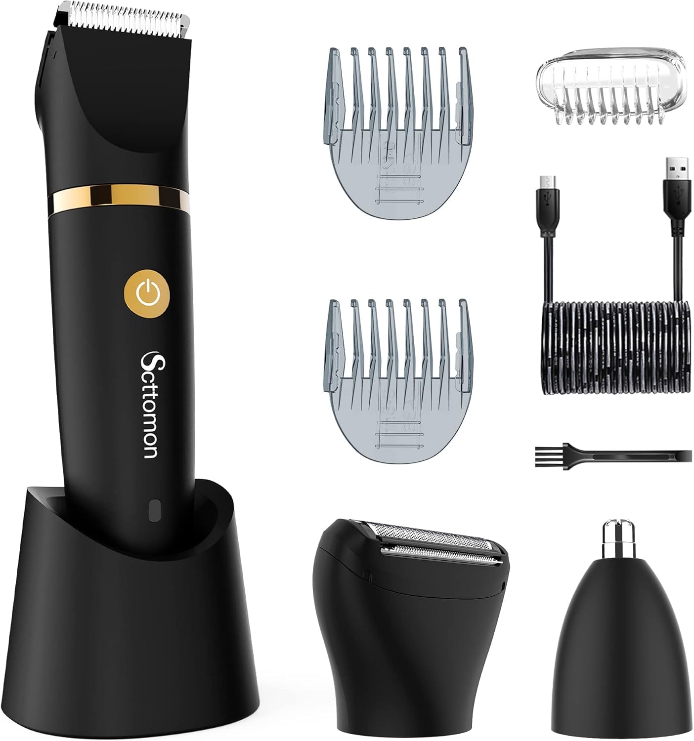 Scttomon Electric Groin Hair Trim Ball Trimmer for Men Body Shaver Below-The-Waist Groomer Nose Hair Trimmer Waterproof Cordless 3 in 1 Beauty and Personal Care Scttomon