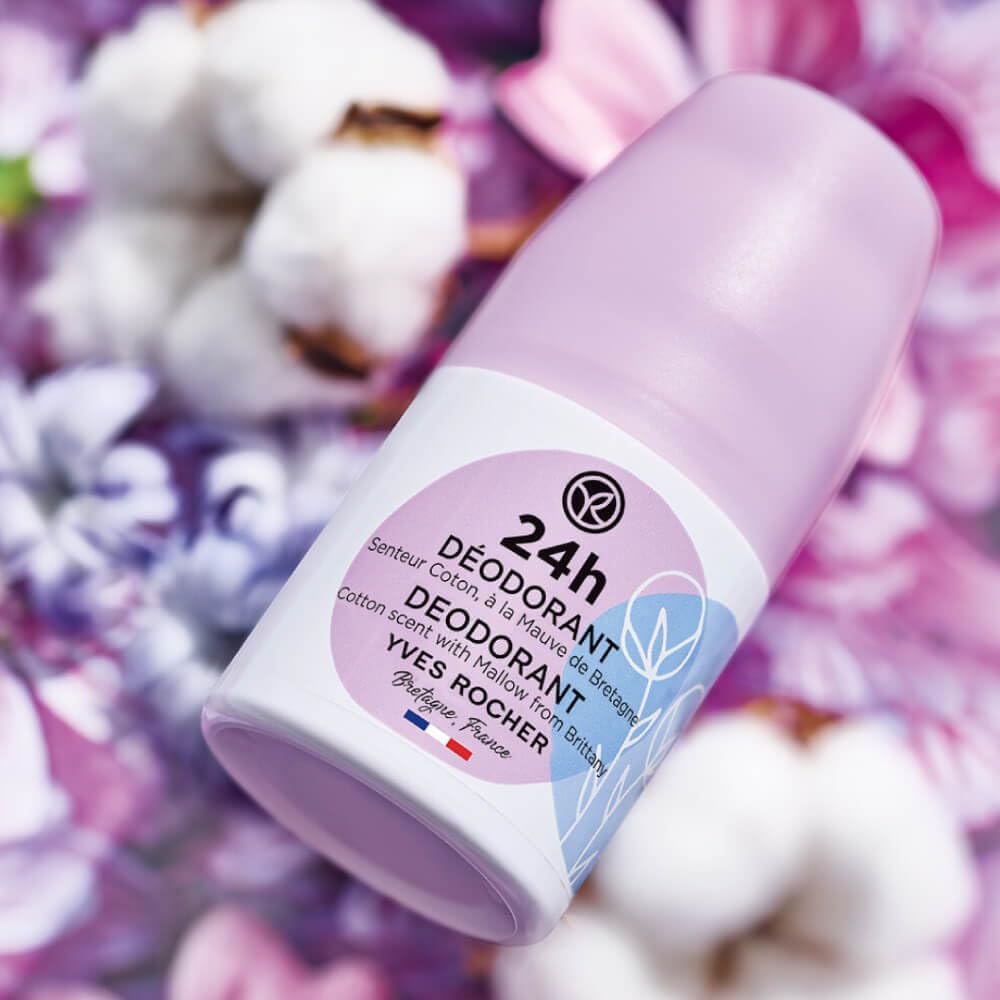 Yves Rocher Roll-on Deodorant 24 Hours Protection Cotton and Mallow for Women - 50 ml. / 1.7 fl.oz.… Beauty and Personal Care Yves Rocher