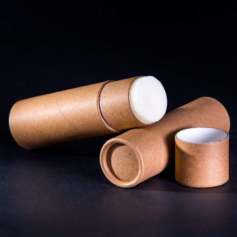 Healthcom 10 Pcs 1oz Cardboard Lip Balm Tubes Kraft Paper Lipstick Tube Empty Lip Gloss Containers Refillable Chapstick Container Round Paper Solid Beauty and Personal Care Healthcom