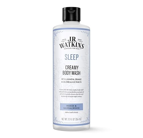 J.R. Watkins Sleep Creamy Moisturizing Body Wash, Cleanses & Encourages Restful Sleep, Natural Monoi & Sandalwood, 12 oz Beauty & Personal Care J.R. Watkins