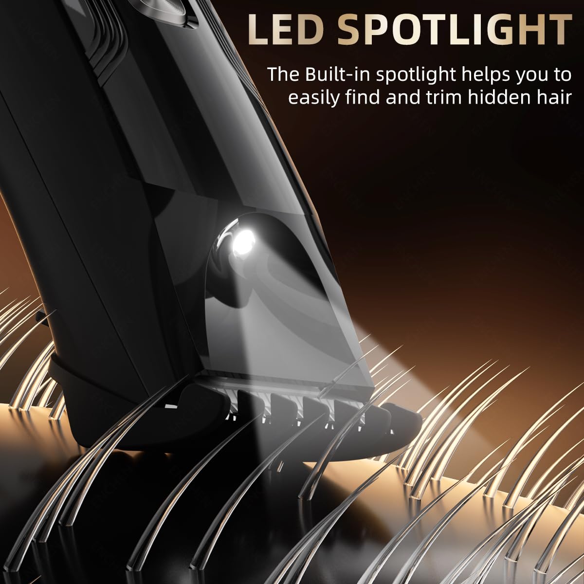 Enchen Groin & Body Trimmer Kit - Waterproof Electric Body Hair Grooming Tool with LED Spotlight, Adjustable 3-12mm Guide Combs, Ceramic Blades Beauty and Personal Care Enchen
