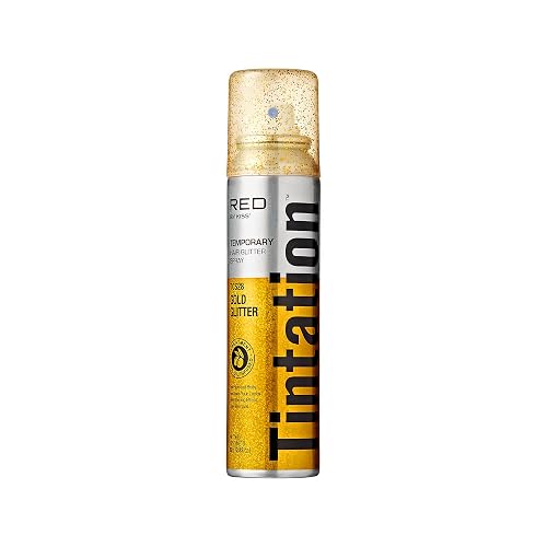 Red By Kiss Tintation Glitter Spray - Long-Lasting Body & Hair Sparkle, Quick-Drying, Waterproof for Events, Parties, Festival Rave, Prom Beauty & Personal Care Red by Kiss