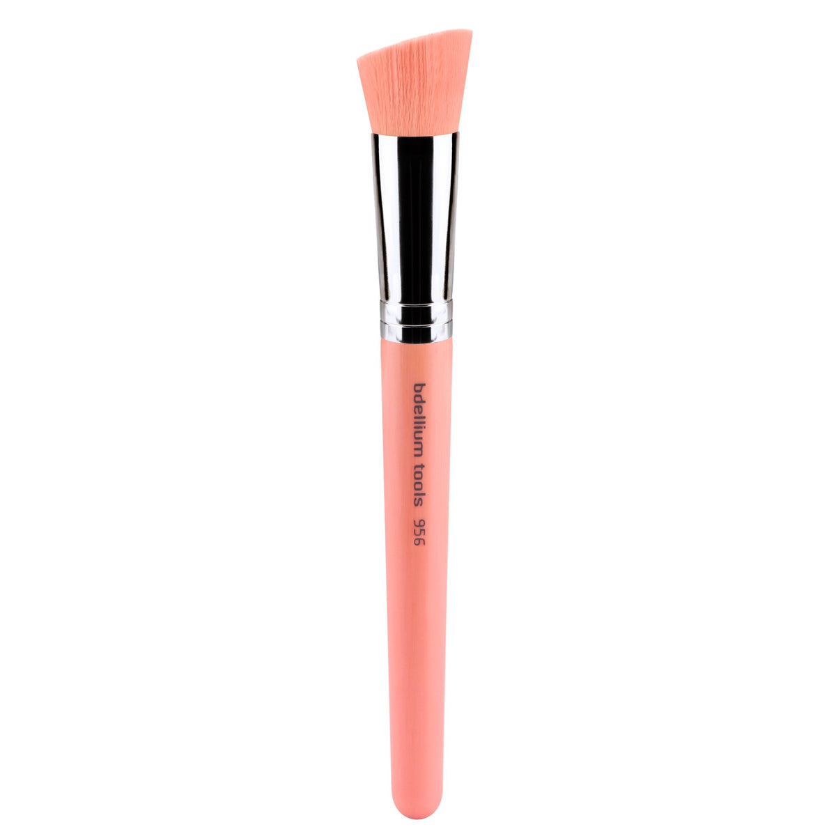 Bdellium Tools Professional Makeup Brush - Pink Bambu Series 956 Slanted Precision Kabuki - With Soft Synthetic Fibers, For Perfect Complexion (Pink