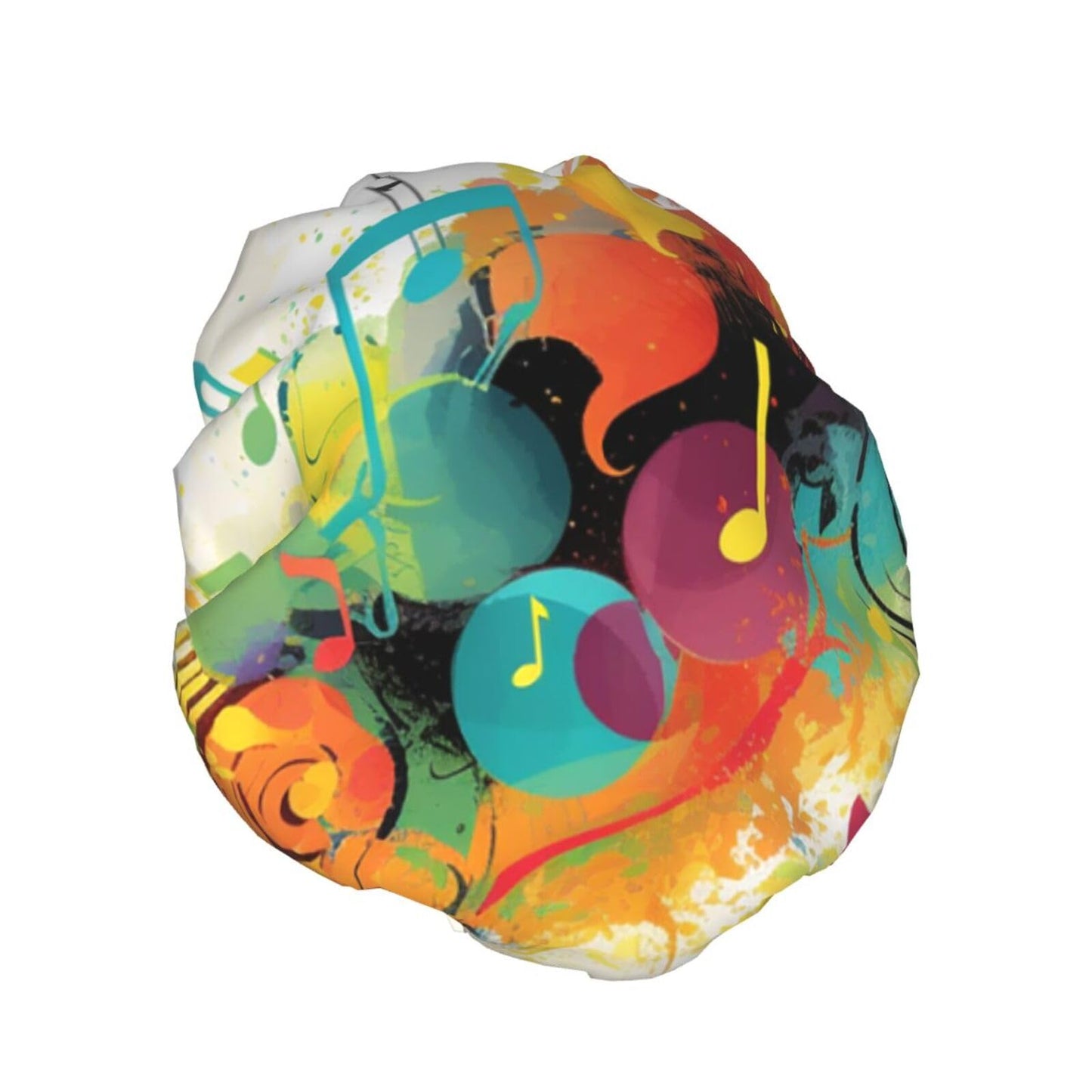 Abstract Music Themed Shower Cap For Women Reusable Double Layers Bathing Bath Cap Hair Caps Waterproof Elastic Band Ladies Spa Salon Shower Hat Hair Beauty and Personal Care GDSHJKLW