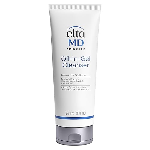 EltaMD Oil-In-Gel Facial Cleanser, Daily Gentle Face Cleanser, Removes Long-Wear Makeup, Sunscreen, and Sweat, Cleansing Oil For Face, 3.4 oz Tube Beauty & Personal Care EltaMD