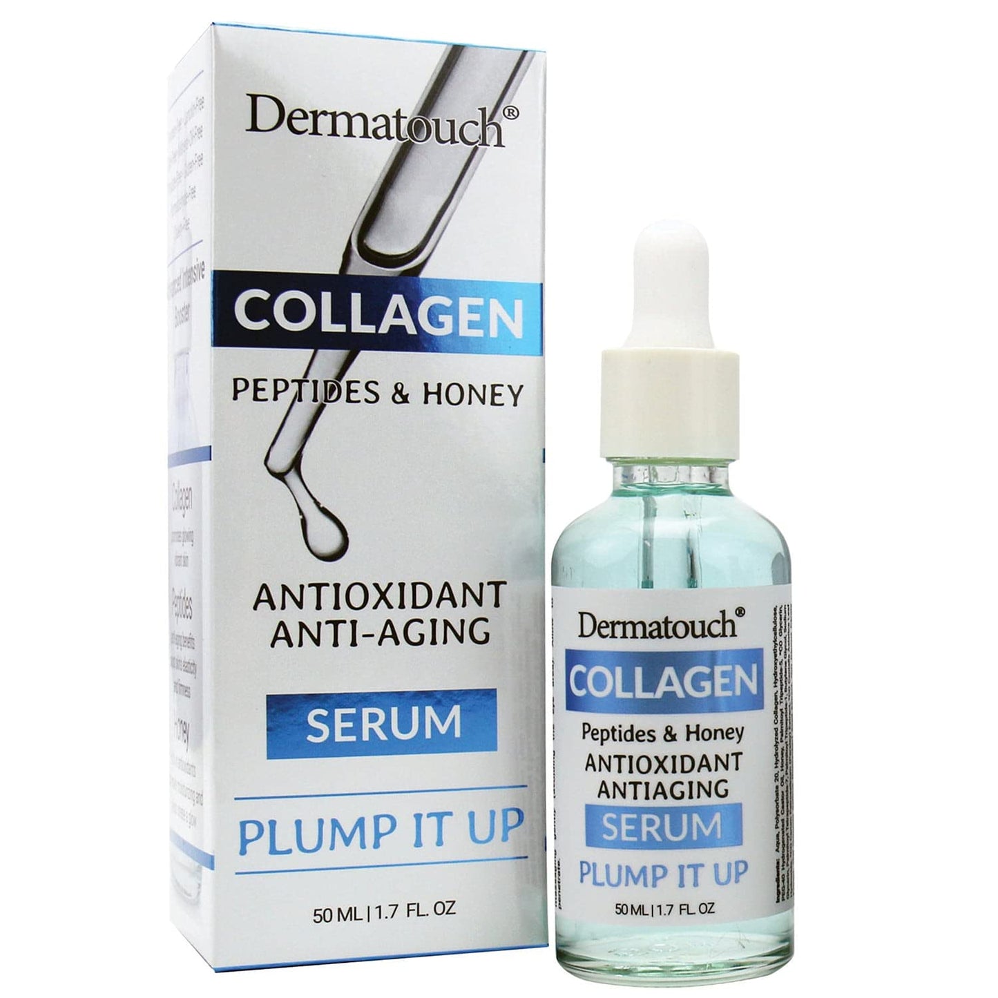 Dermatouch Plump It up Collagen Serum With Peptides, Honey, Parsley Extract, and Vitamin C, A, & E, Nourishing Daily Face Serum With Vitamins Beauty & Personal Care DERMATOUCH