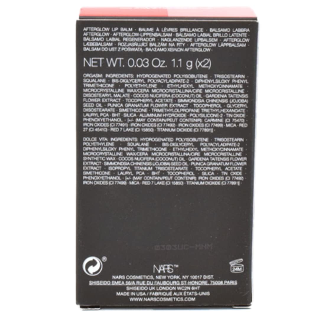 NARS Nars Mini Afterglow Lip Balm Duo Set - Orgasm & Dolce Vita Beauty & Personal Care NARS