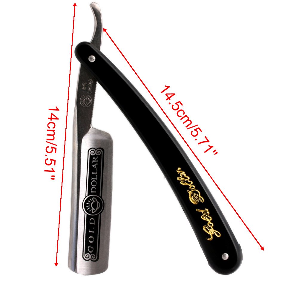 Tangc Pro Gold Dollar Shave Knife 66 Straight Edge Barber Razor Folding Hair Shaving Beauty and Personal Care Tangc