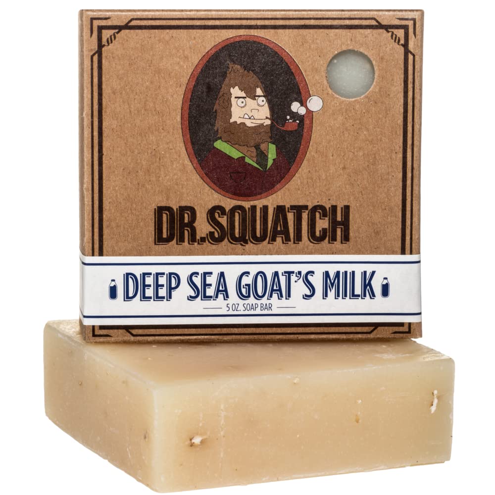 Dr. Squatch All Natural Bar Soap for Men with Medium Grit, Deep Sea Goat's Milk Beauty & Personal Care Dr. Squatch