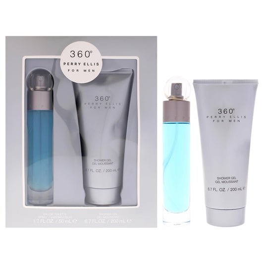 360 by Perry Ellis for Men - 2 Pc Gift Set 1.7oz EDT Spray, 6.7oz Shower Gel Beauty & Personal Care Perry Ellis