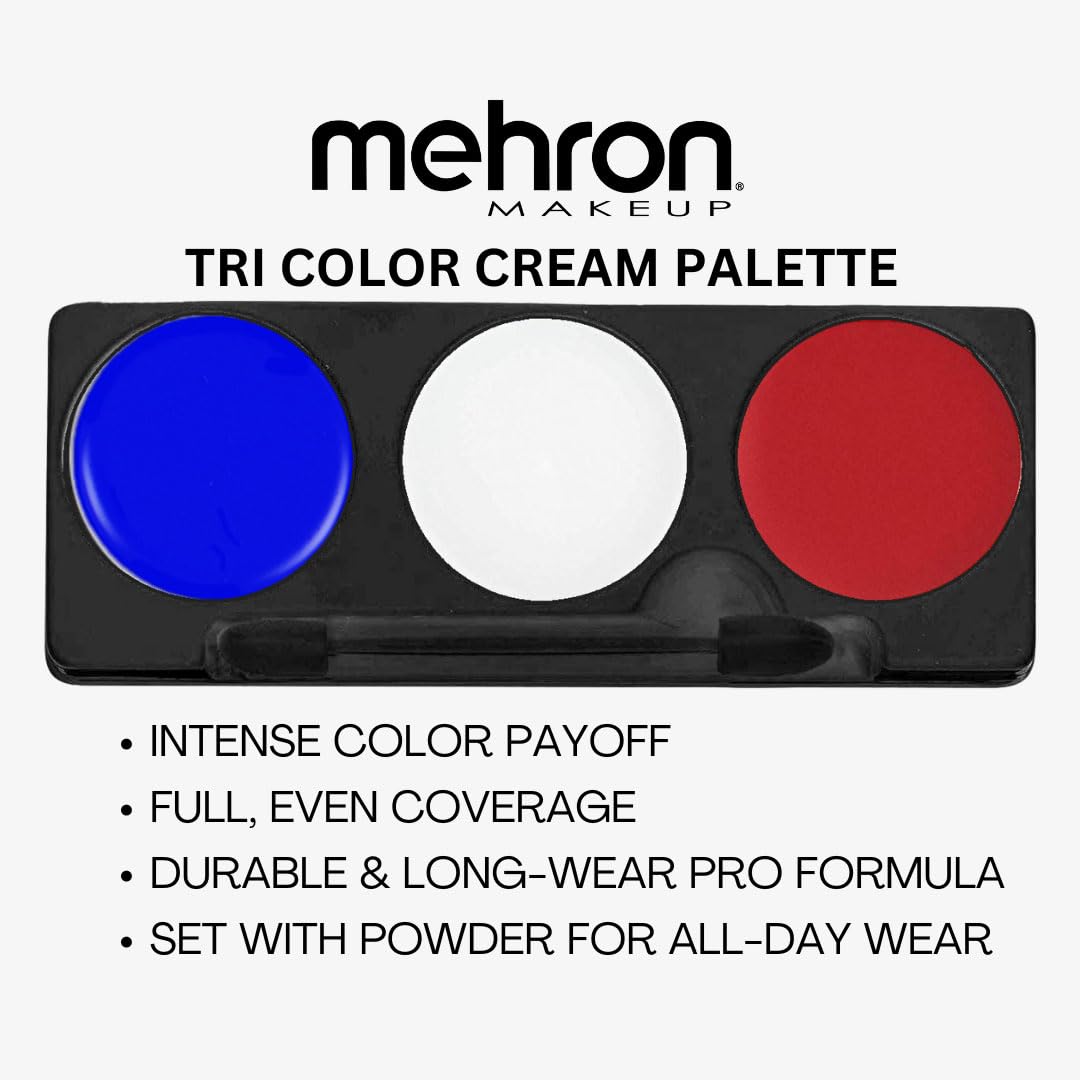 Mehron Makeup Tri-Color Halloween Makeup Palette - CLOWN