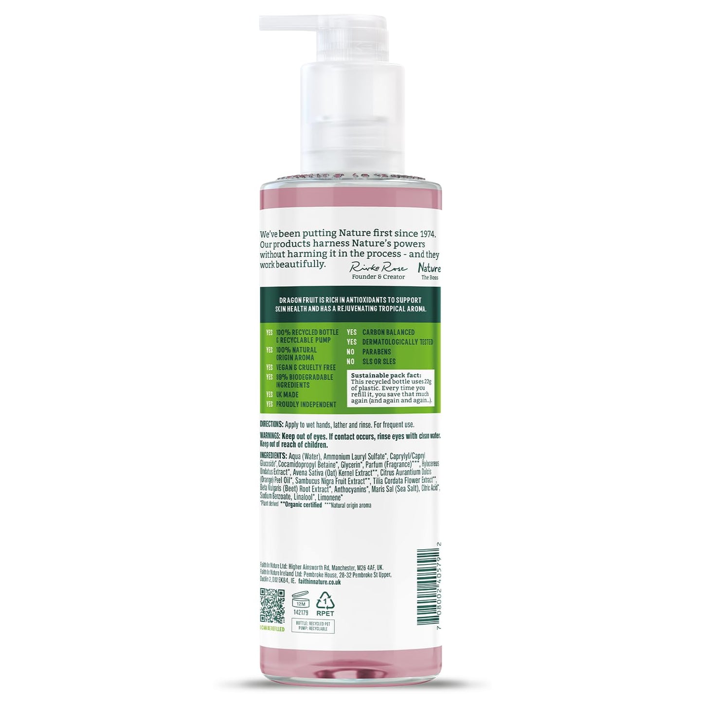 FAITH IN NATURE Natural Dragon Fruit Liquid Hand Wash, Rejuvenating, Vegan and Cruelty Free, No SLS or Parabens, 400 ml Beauty & Personal Care FAITH IN NATURE