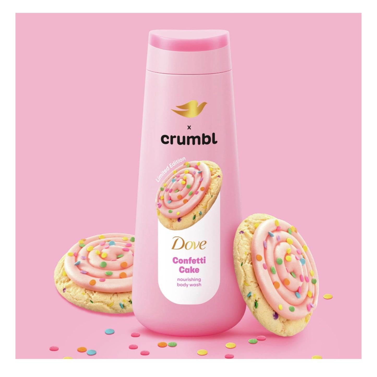 Dove Moisturizing Confetti Cake Body Wash & Scrub Combo, 20oz Wash + 15oz Scrub, Limited Edition, Paraben & Sulfate Free, For Body, Improves Skin Beauty & Personal Care Dove