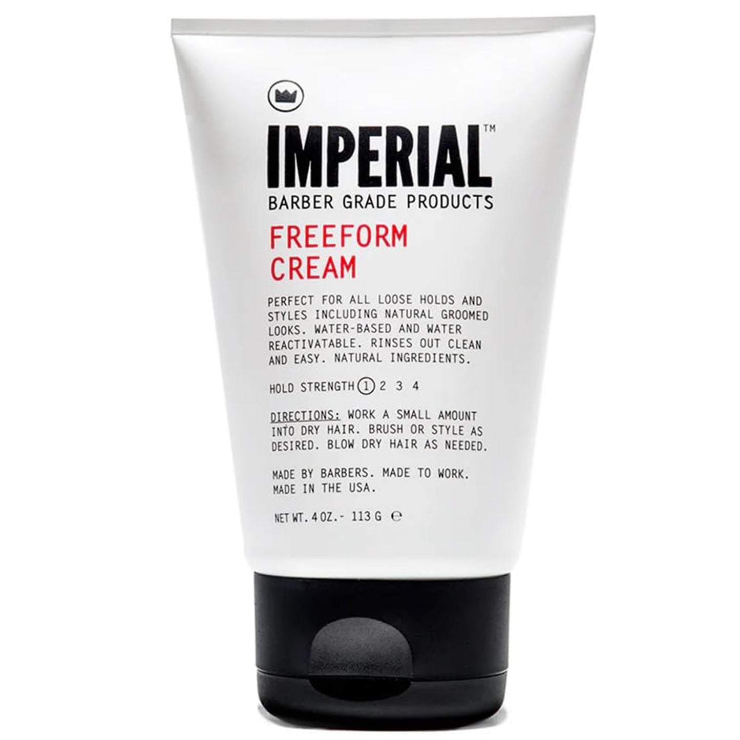 Imperial Barber Grade Products | FreeForm Cream, 4 oz | Light Hold | No Shine | Water-Based | Easy to Wash Out | For Loose Holds and Styles | Natural Beauty & Personal Care Imperial Barber Grade Products