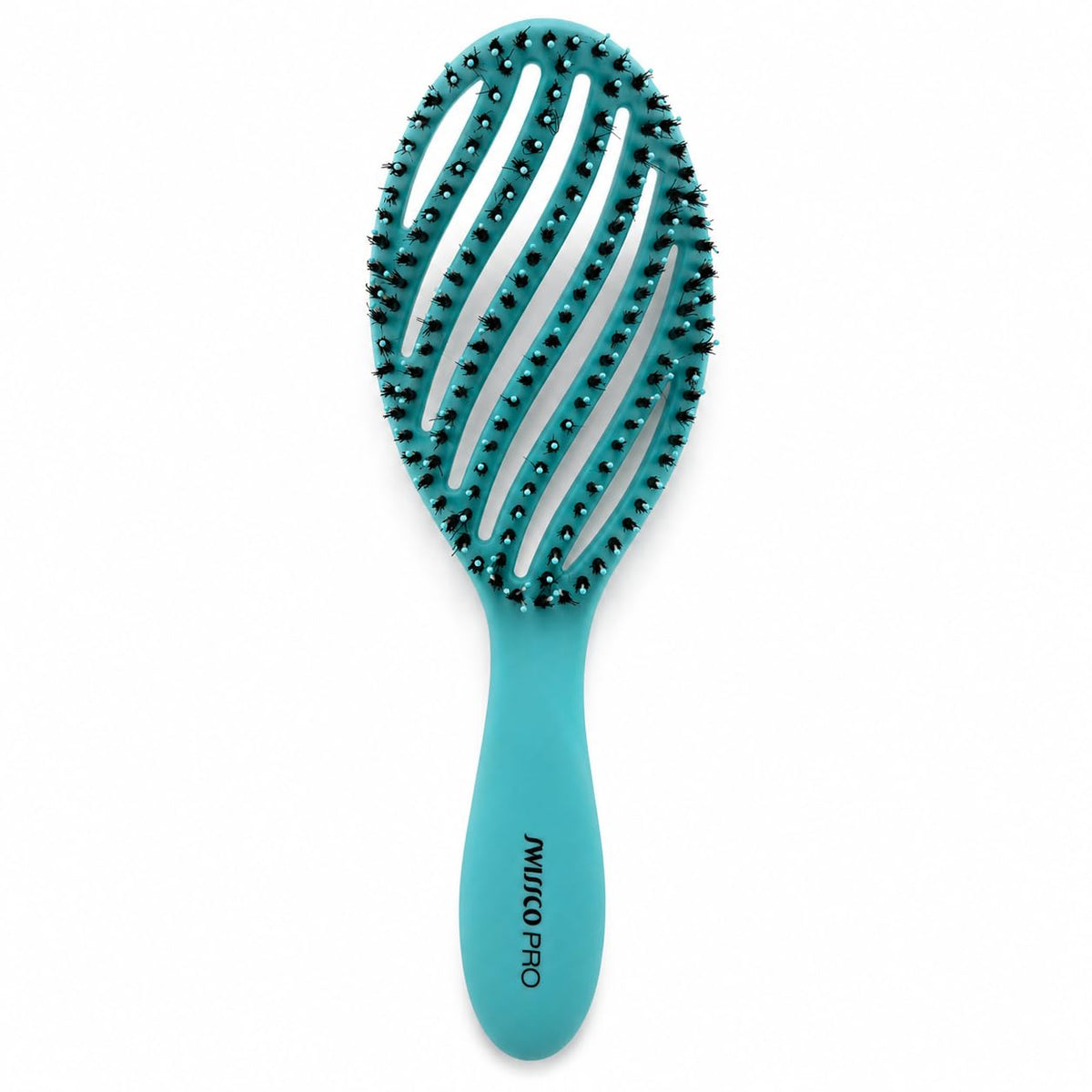 Swissco Pro Detangle Smooth & Shine Vent Hairbrush with Ergonimic Grip for Wet or Dry Use (Teal)