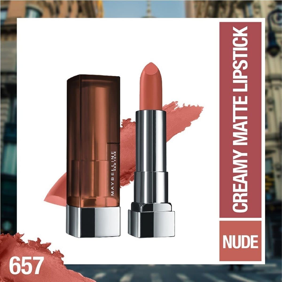 Maybelline Color Sensational Lipstick, Lip Makeup, Matte Finish, Hydrating Lipstick, Nude, Pink, Red, Plum Lip Color, Nude Nuance, 1 Count Beauty & Personal Care MAYBELLINE