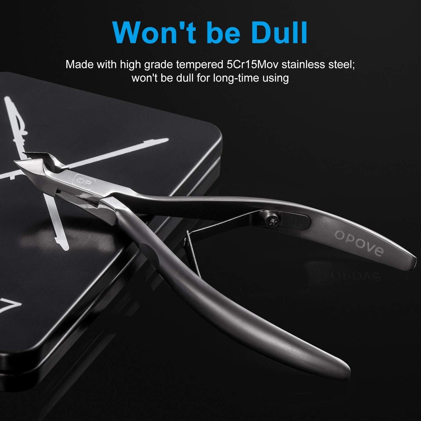 Cuticle Trimmer 3/4 Jaw Extremely Sharp Cuticle Nippers Scissors Stainless Steel Clippers Cutter Remover Pedicure Manicure Nail Tool, opove X7, Space Beauty & Personal Care opove