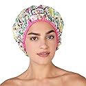 Reusable Bath & Shower Cap Lined, Oversized Waterproof Shower Caps Large Designed for all Hair Lengths with PEVA Lining & Elastic Band Stretch Hem Beauty & Personal Care Betty Dain