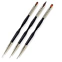 FULINJOY 3 Pcs Nail Drawing Pen, Dual End Nail Art Pen Brush Acrylic Round Flat Painting Drawing Liner Nail Tools Beauty & Personal Care FULINJOY