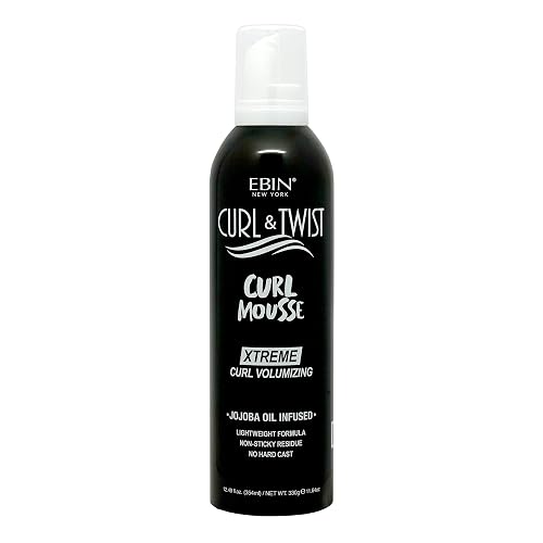EBIN NEW YORK Curl & Twist Xtreme Curl Volumizing Mousse 12.49oz/354ml | Jojoba & Lavender Oil Infused | Adds Moisture | Vitamin B Strengthens Hair | Beauty & Personal Care EBIN NEW YORK