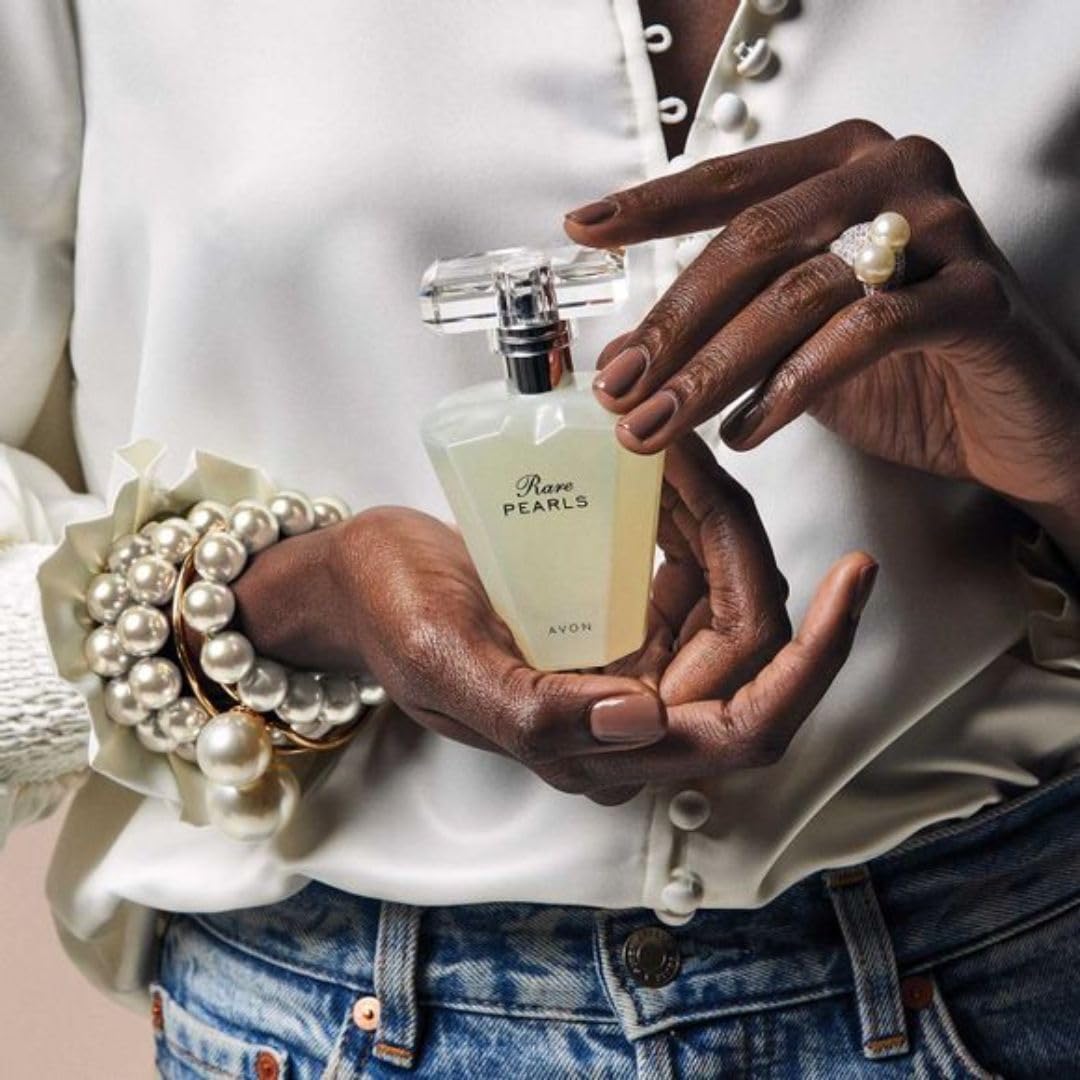 AVON Rare Pearls Eau De Parfum Spray for Women, 1.7 fl oz, Elegant Soft Floral Fragrance with Magnolia, White Pepper and Rosewood, Long Lasting Beauty & Personal Care AVON