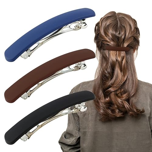 ATODEN Hair Claw Clips for Women - 3Pcs Matte Barrettes for Thin Fine Hair, 3.54" Flat Pins, French Clips for Short Medium Hair, Hair Accessories Beauty & Personal Care Atoden