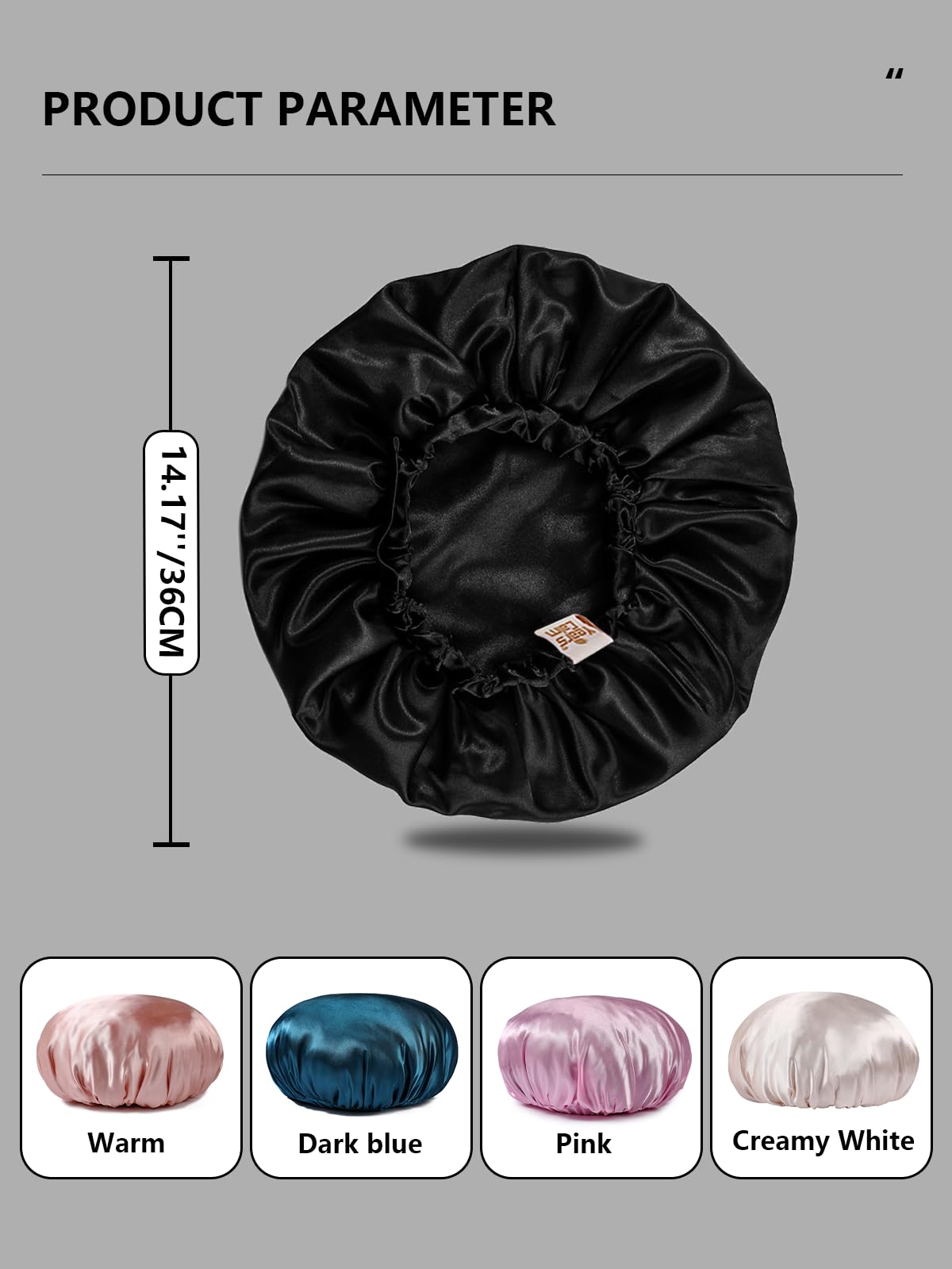 Years Calm Silk Bonnet for Sleeping Women, Double Layer Satin, Ajustable Elasticity Band? Hair Satin Bonnet for Sleeping - Sleep Shower Caps (Black Beauty and Personal Care Years calm