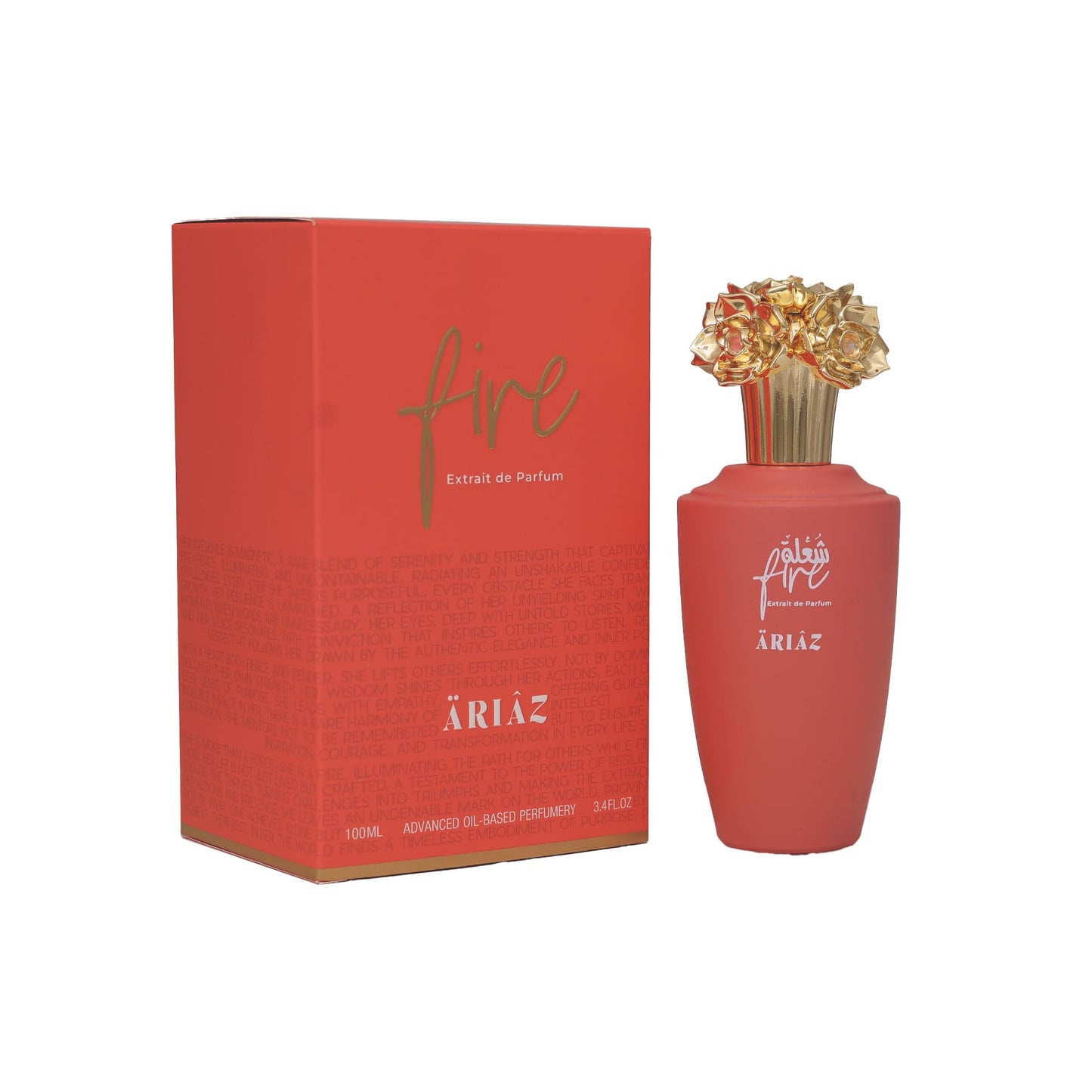 ARIAZ FIRE Women’s Eau De Parfum - Bold Floral Gourmand Fragrance with Tuberose, Bergamot, Jasmine, Praline, Almond, Cacao, Amber & Tonka Bean - Long Beauty & Personal Care ARIAZ