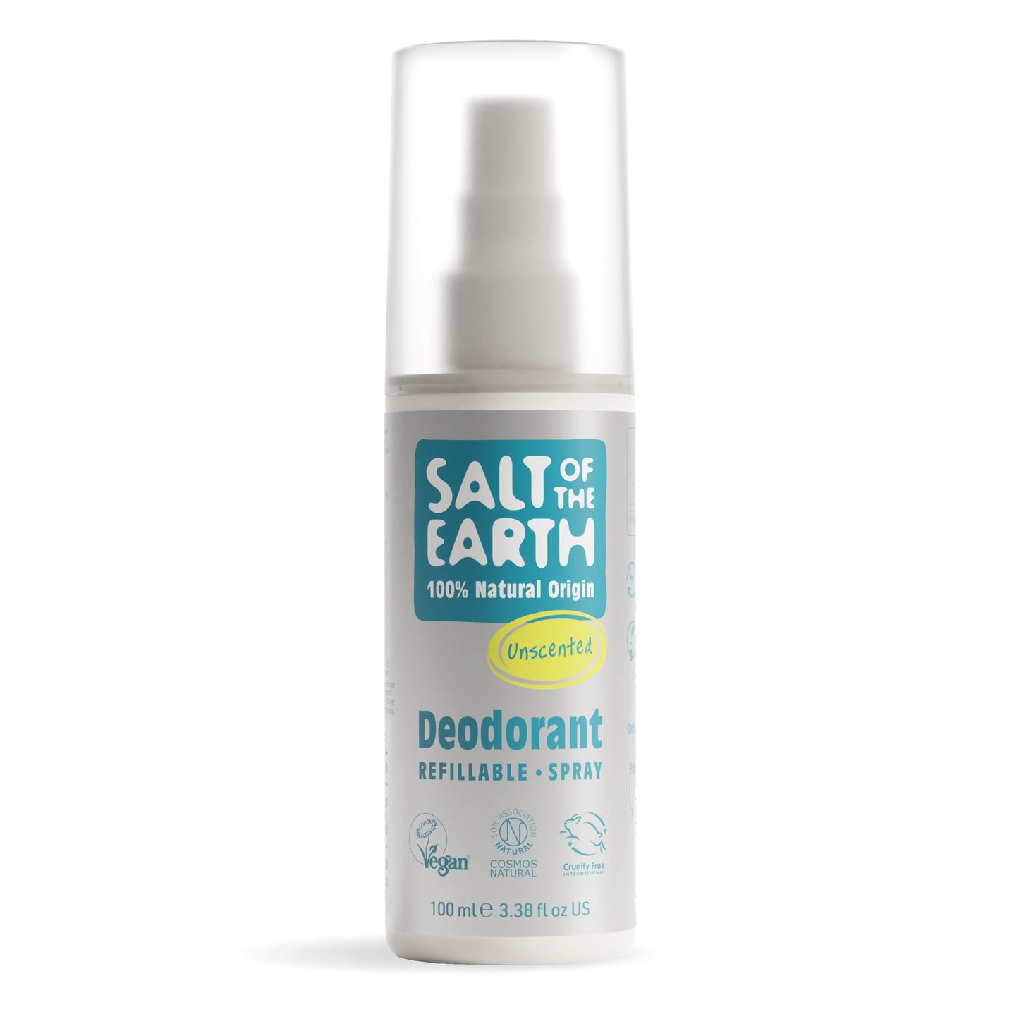 Salt of the Earth - Unscented Refillable Natural Deodorant Spray - 100% Natural Origin Ingredients - Vegan, Long Lasting Protection - 3.38 fl oz Beauty and Personal Care Salt Of the Earth