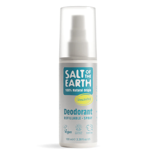 Salt of the Earth - Unscented Refillable Natural Deodorant Spray - 100% Natural Origin Ingredients - Vegan, Long Lasting Protection - 3.38 fl oz Beauty and Personal Care Salt Of the Earth