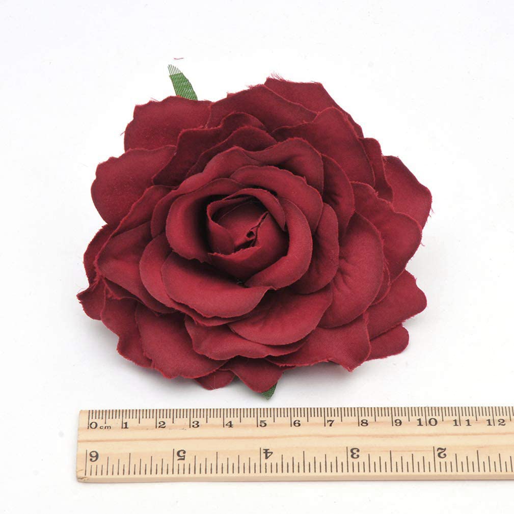 HOLY KT Handmade Women's Dark Red Velvet Rose Flower Wreath Hair Clip and Pin, Flamenco Dancer Style (Deep Red) one size Beauty & Personal Care HOLY KT