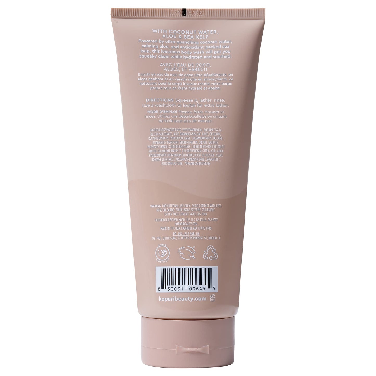 Tahitian Vanilla Hydrating Body Wash with Coconut Water, Aloe & Sea Kelp | Cleanses Without Stripping Moisture or Natural Oils | Infused with Notes Beauty & Personal Care Kopari